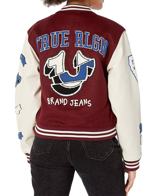 True Religion Spliced Black Varsity Jacketneteen Jacket True Religion Spliced Black Varsity Jacketneteen Jacket