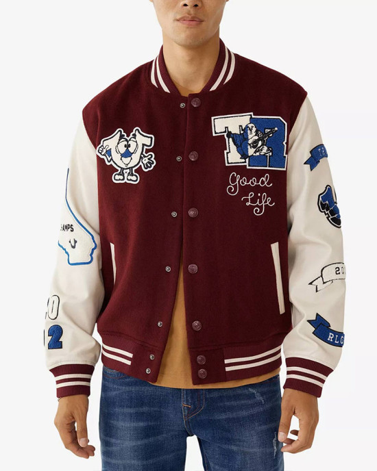 True Religion Spliced Black Varsity Jacketneteen Jacket True Religion Spliced Black Varsity Jacketneteen Jacket