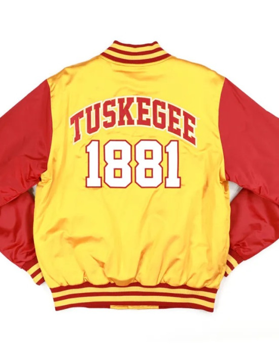 Tuskegee University Gold and Red Baseball Jacket Tuskegee University Gold and Red Baseball Jacket
