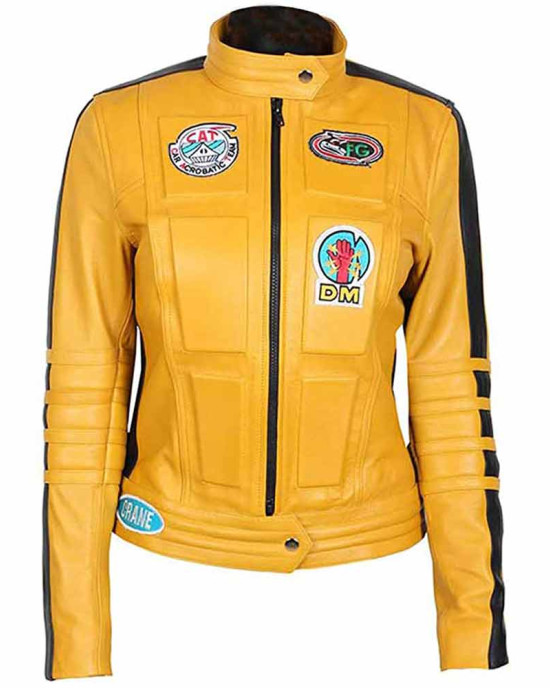 Uma Thurman Kill Bill Yellow Leather Jacket