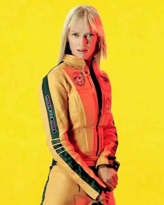 Uma Thurman Kill Bill Yellow Leather Jacket