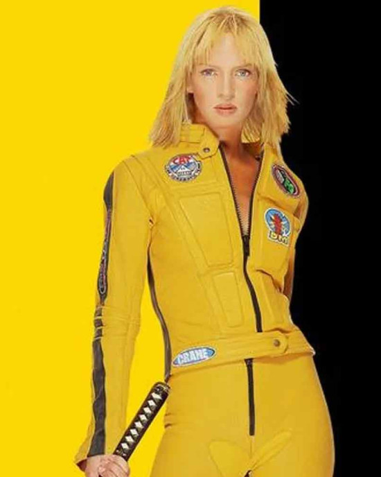 Uma Thurman Kill Bill Yellow Leather Jacket