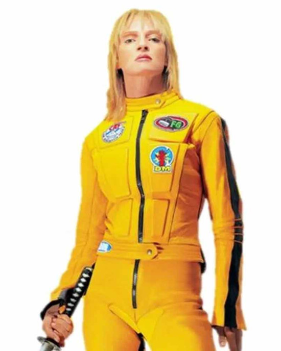 Uma Thurman Kill Bill Yellow Leather Jacket
