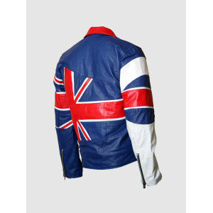 Union Jack Flag Men's Biker Leather Jacket