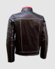Unique Bi-Color White Stitched Moto Leather Jacket for Men Unique Bi-Color White Stitched Moto Leather Jacket for Men