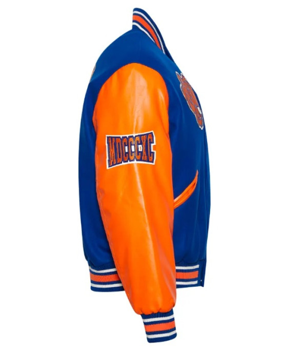 Unisex Savannah State University Blue and Orange Varsity Jacket Unisex Savannah State University Blue and Orange Varsity Jacket