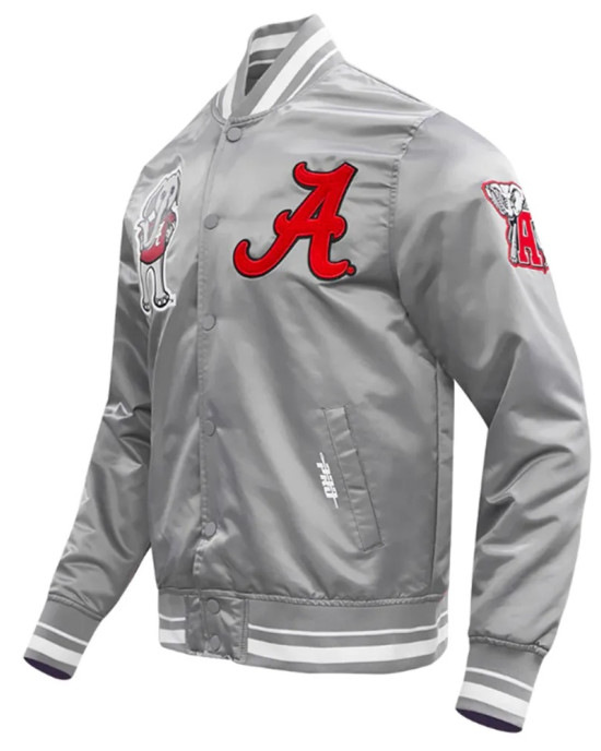 University of Alabama Classic Rib Satin Jacket University of Alabama Classic Rib Satin Jacket