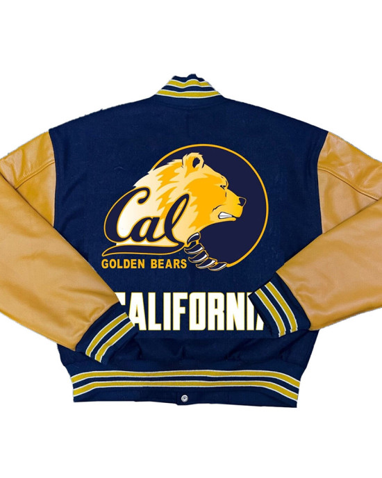 University of California Golden Bears Navy and Yellow Varsity Jacket University of California Golden Bears Navy and Yellow Varsity Jacket