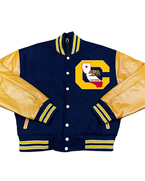 University of California Golden Bears Navy and Yellow Varsity Jacket University of California Golden Bears Navy and Yellow Varsity Jacket