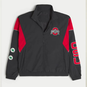 University Ohio State Windbreaker Black Full-Zip Polyester Jacket