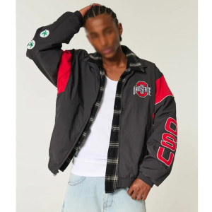 University Ohio State Windbreaker Black Full-Zip Polyester Jacket