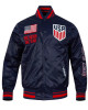 US Soccer Classic Rib Navy Satin Jacket