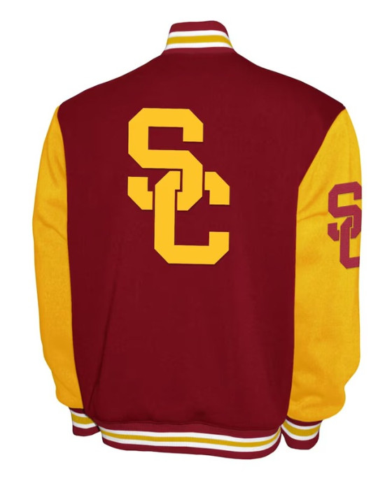 USC Trojans Fleece Cardinal and Gold Varsity Jacket