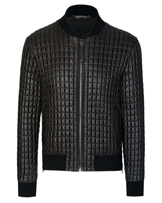 Usher Quilted Black Leather Jacket