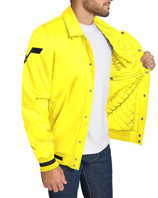 Utah Jazz Stitch Applique Gold Satin Jacket Utah Jazz Stitch Applique Gold Satin Jacket