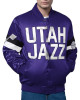 Utah Jazz Triple Option Varsity Full-Snap Satin Jacket