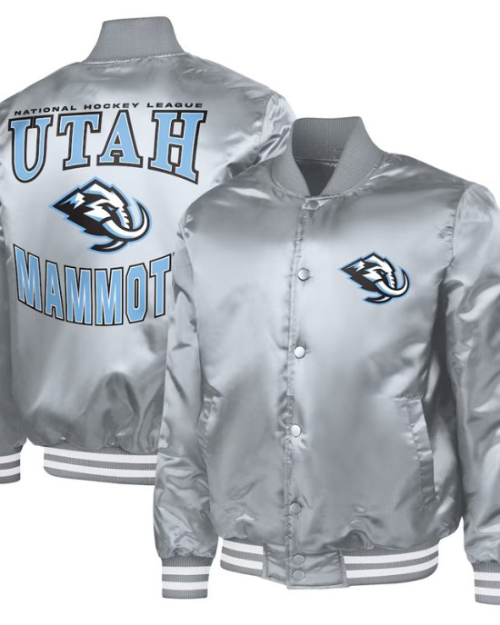 Utah Mammoth Adaptive Bold Logo Varsity Satin Jacket