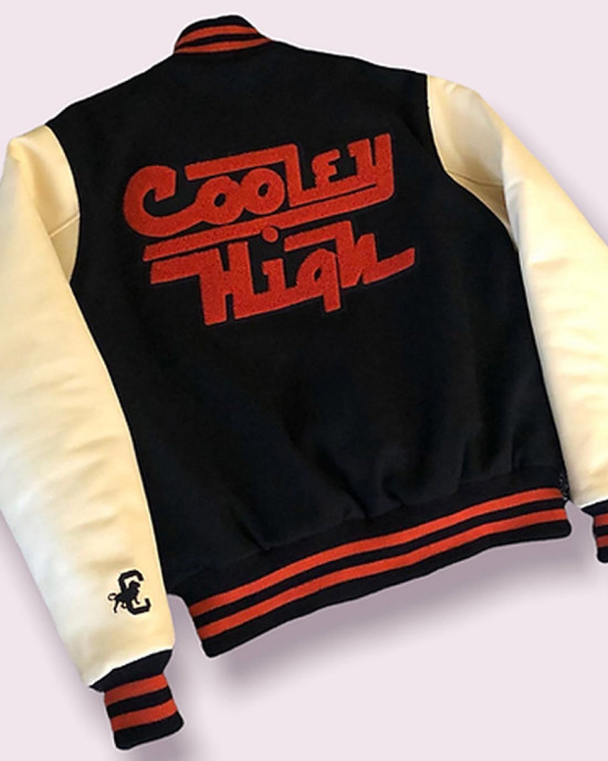 Varsity Cooley High Black and Off White Jacket Varsity Cooley High Black and Off White Jacket