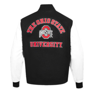 Varsity Ohio State University Classic Rib Wool Black and White  Jacket