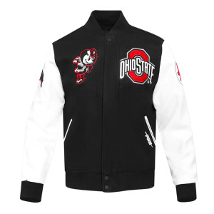 Varsity Ohio State University Classic Rib Wool Black and White  Jacket