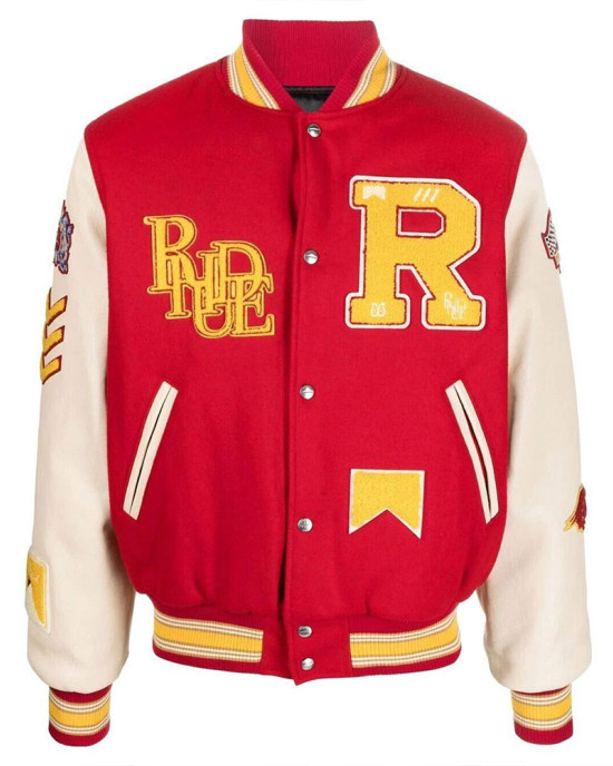 Varsity Rhude Bull Market Red Jacket Varsity Rhude Bull Market Red Jacket