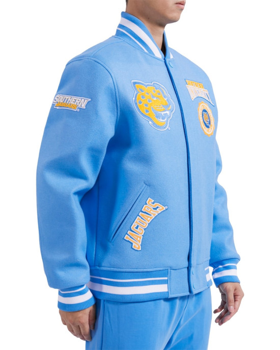 Varsity Southern University Jaguars Light Blue Crest Jacket