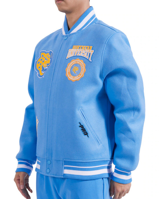 Varsity Southern University Jaguars Light Blue Crest Jacket