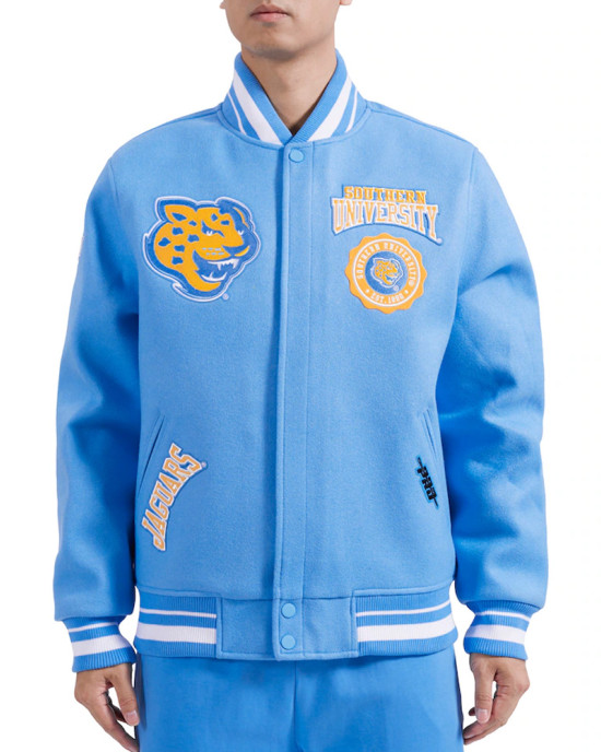 Varsity Southern University Jaguars Light Blue Crest Jacket