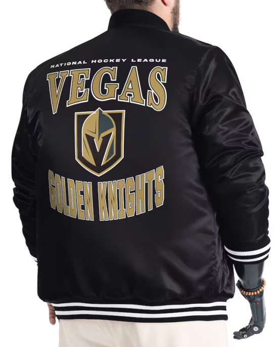 Vegas Golden Knights Adaptive Bold Logo Varsity Satin Jacket