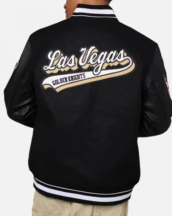 Vegas Golden Knights Black Letterman Jacket