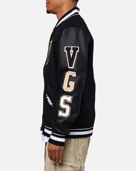 Vegas Golden Knights Black Letterman Jacket