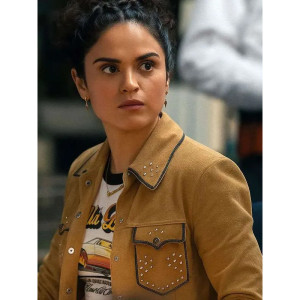 Victoria Moroles Ballard Martina Castro Brown Suede Leather Jacket