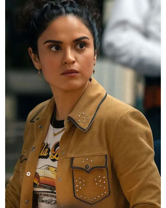 Victoria Moroles Ballard Martina Castro Brown Suede Leather Jacket