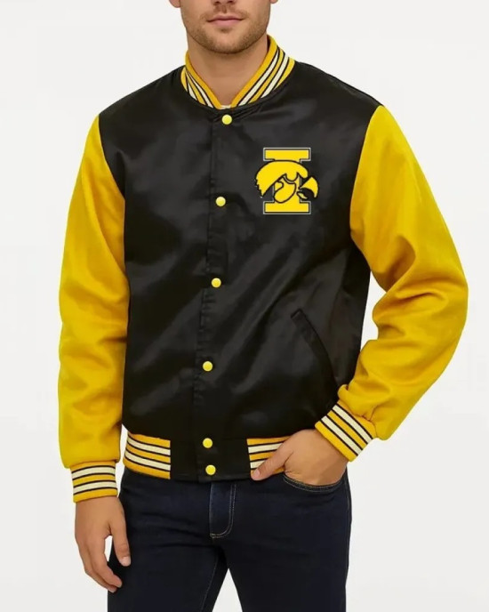 Vintage University of Iowa Black and Gold Jacket