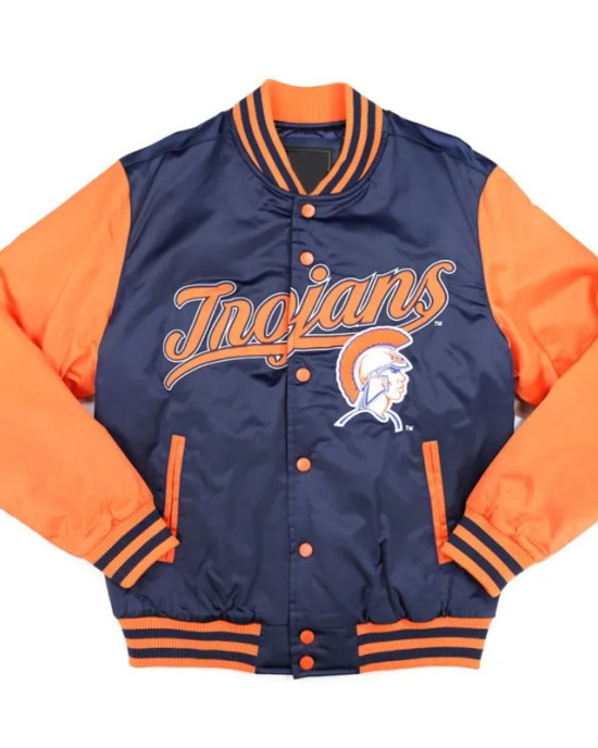 Virginia State Navy and Orange Baseball Jacket Virginia State Navy and Orange Baseball Jacket