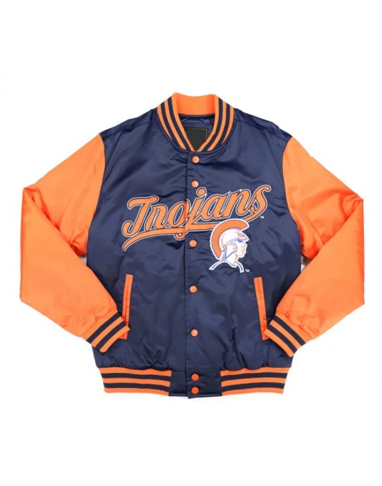 Virginia State Navy and Orange Baseball Jacket