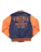 Virginia State Navy and Orange Baseball Jacket
