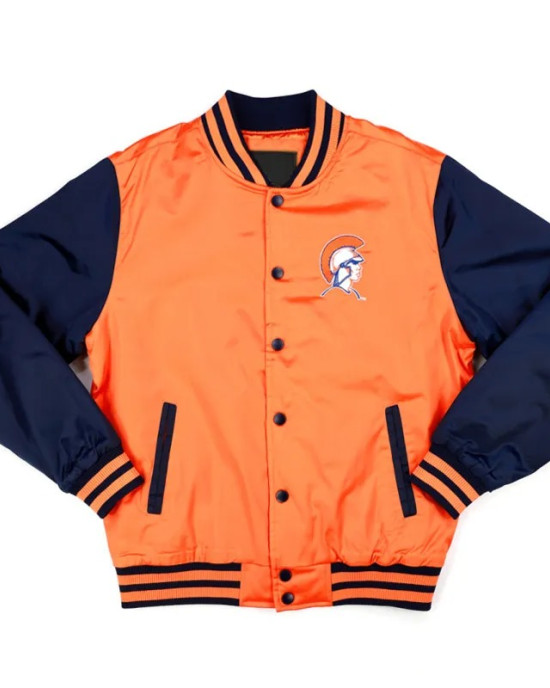 Virginia State Orange and Navy Baseball Jacket Virginia State Orange and Navy Baseball Jacket