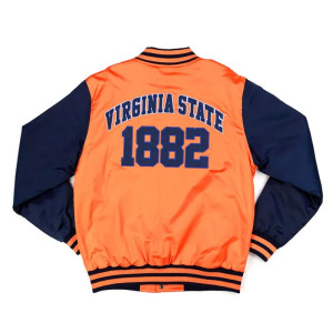 Virginia State Orange and Navy Baseball Jacket
