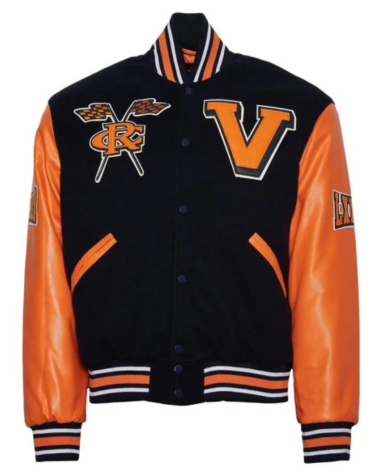 Virginia State University Black and Orange Varsity Jacket