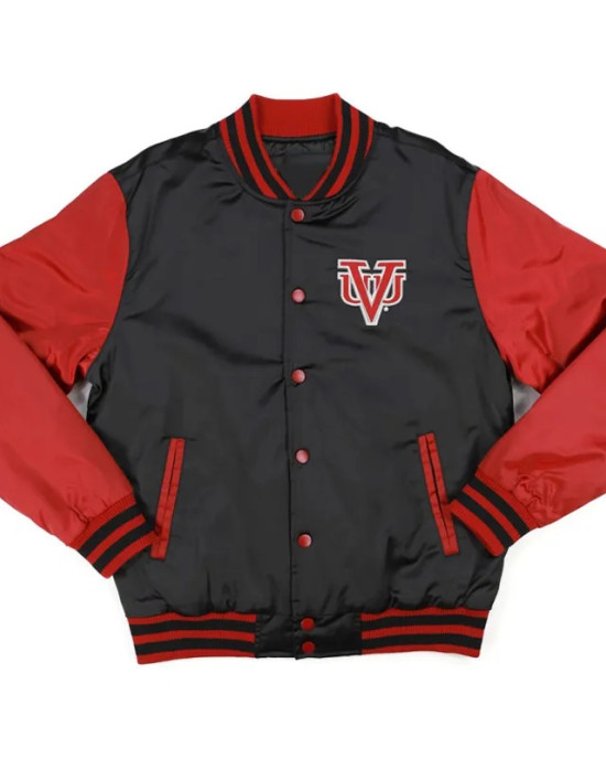 Virginia Union Black and Red Baseball Jacket Virginia Union Black and Red Baseball Jacket