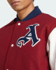 VRCT Arsenal Burgundy and White Varsity Full-Snap Wool/Leather Jacket
