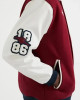 VRCT Arsenal Burgundy and White Varsity Full-Snap Wool/Leather Jacket