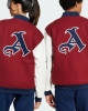 VRCT Arsenal Burgundy and White Varsity Full-Snap Wool/Leather Jacket