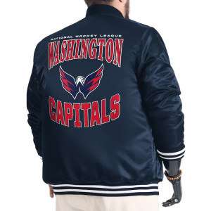Washington Capitals Adaptive Bold Logo Varsity Satin Jacket