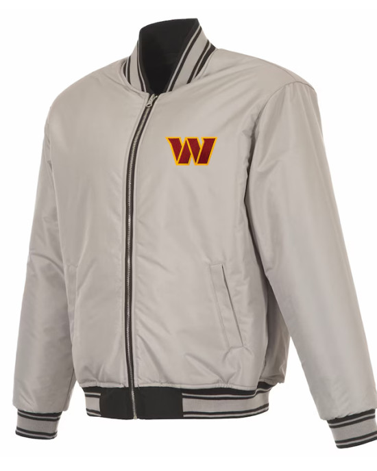 Washington Commanders Black/Gray Full-Zip Reversible Flight Jacket