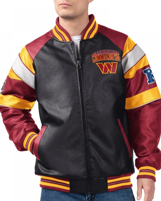 Washington Commanders G-III Faux Varsity Leather Jacket