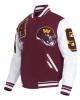 Washington Commanders Mashup Rib Varsity Wool and Leather Jacket Washington Commanders Mashup Rib Varsity Wool and Leather Jacket