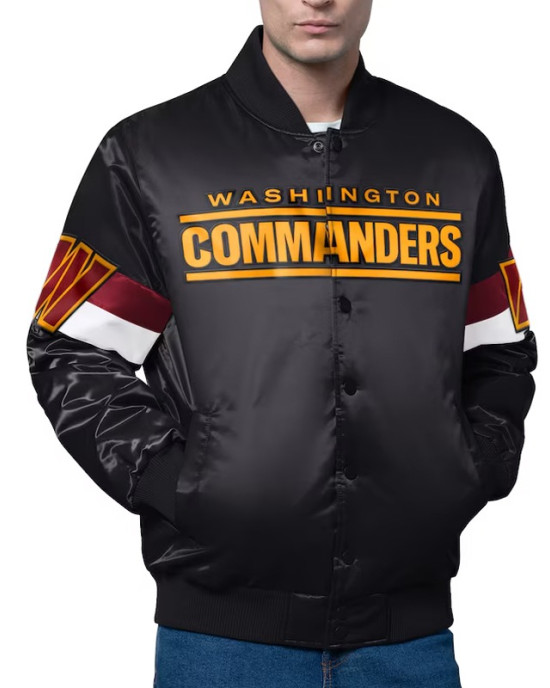 Washington Commanders Triple Option Varsity Satin Jacket