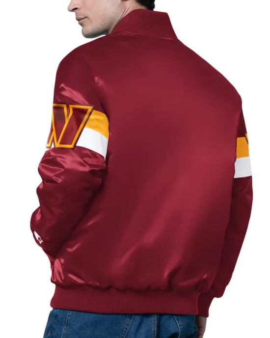 Washington Commanders Triple Option Varsity Satin Jacket